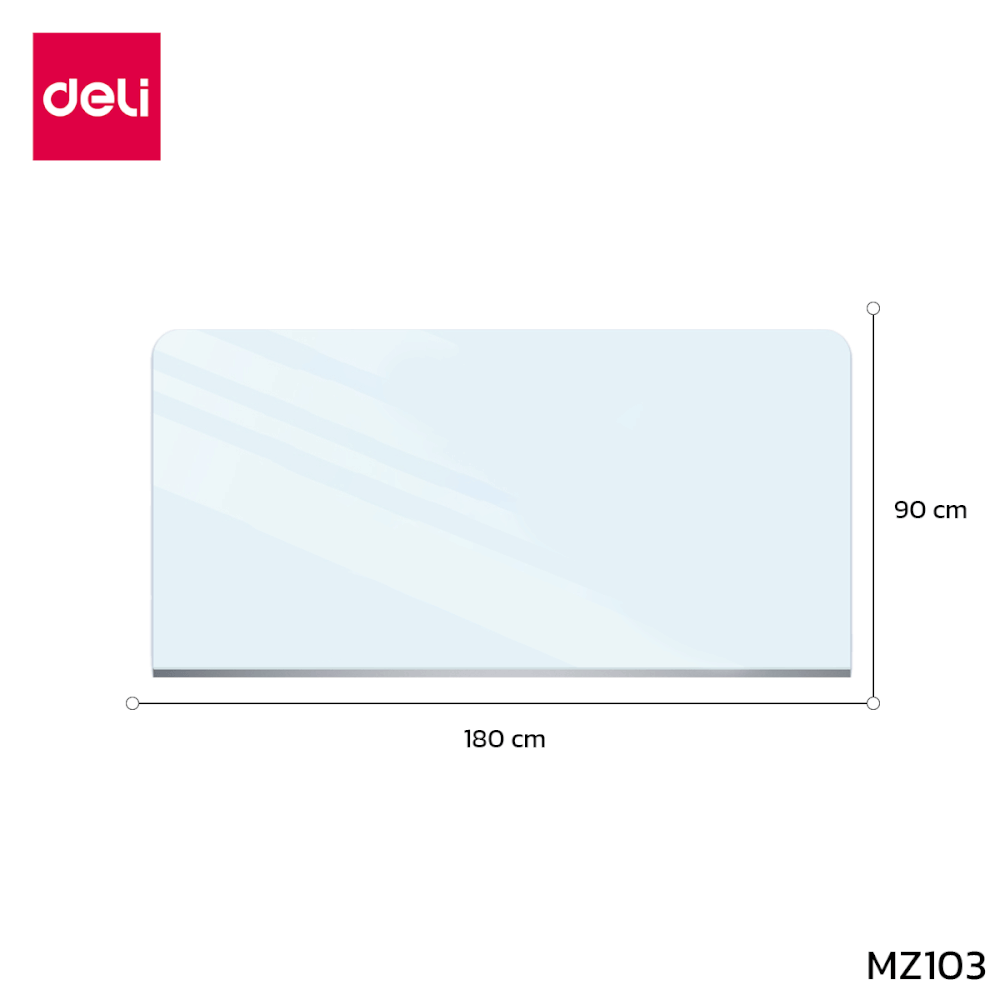 กระดานกระจก ไวท์บอร์ดกระจก DELI MZ103-WH-01 ขนาด 90 X 180 CM_7